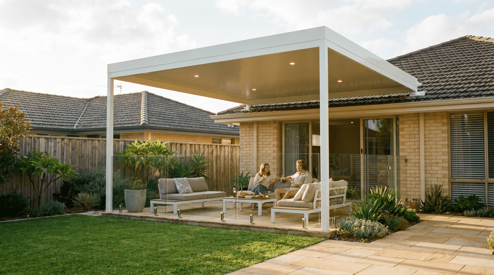 Family enjoying their Patio Factory outdoor space